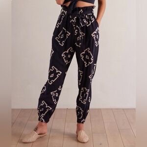 THE‎ ODELLS Anthropologie Jogger Pant Stretch Crete Print Aztec Bohemian Pull XL